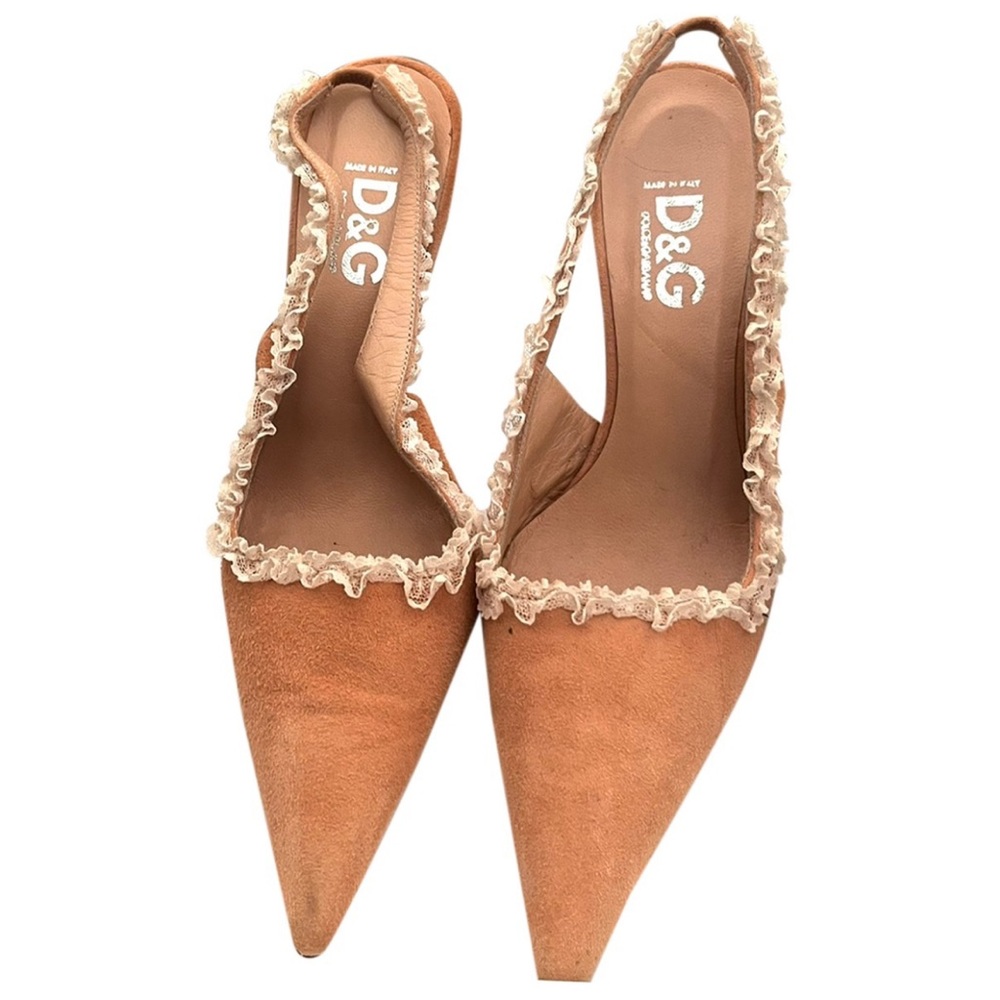 D&G Vintage Suede Slingback Pumps